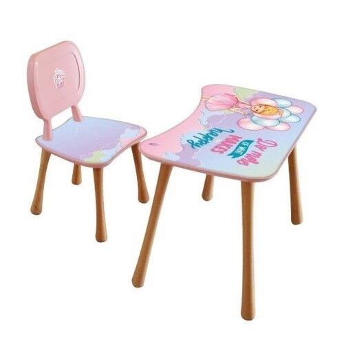 Dětský stolek s židličkou Holčička s balónky