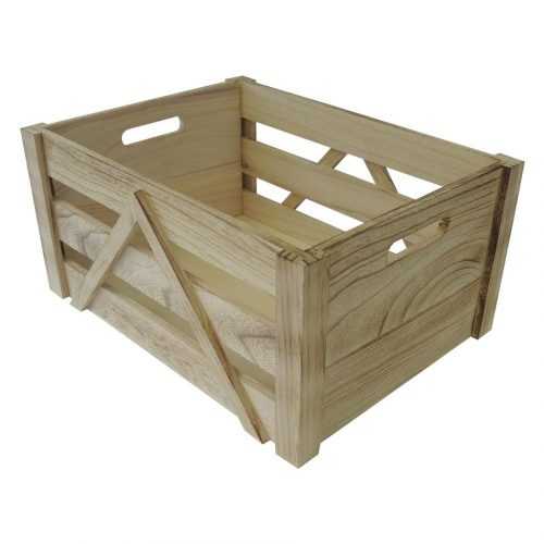Dřevěná úložná krabice L