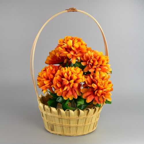 Dušičkový košík zdobený Chryzantéma 20 x 30 cm
