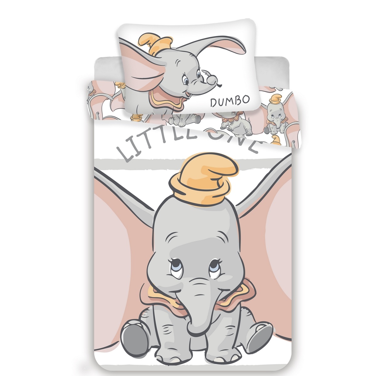 Jerry Fabrics Dětské bavlněné povlečení Dumbo grey stripe