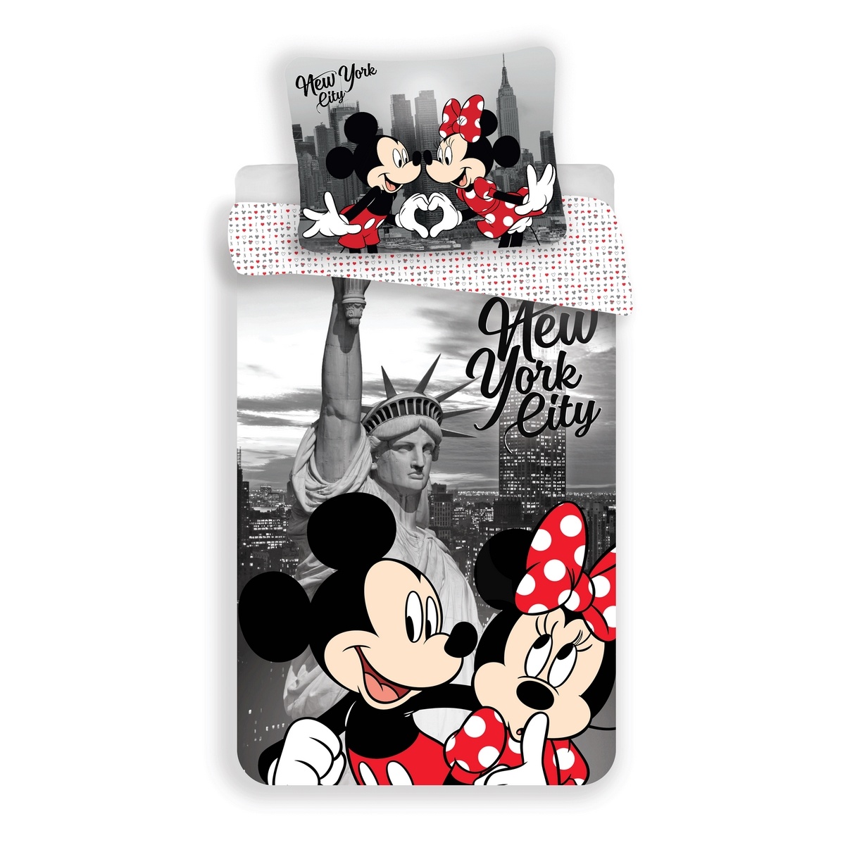 Jerry Fabrics Dětské povlečení Mickey and Minnie in New York micro