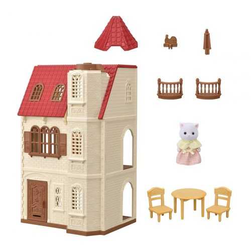 Sylvanian families 5400 dům s věží a červenou střechou