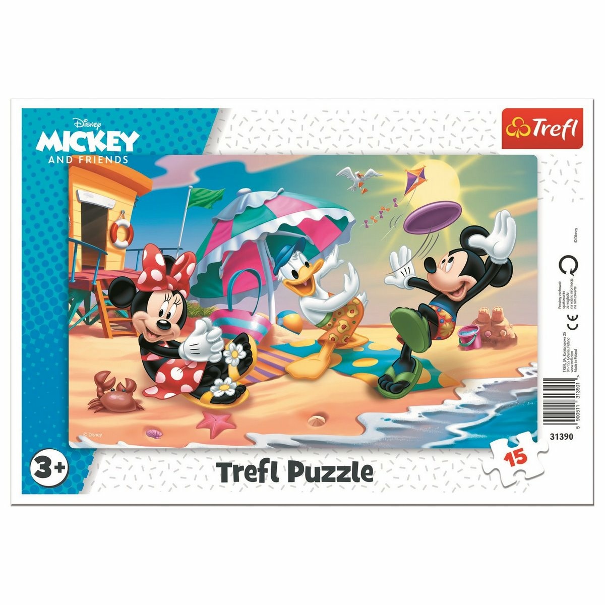 Trefl Puzzle Mickey a Minnie Zábava na pláži