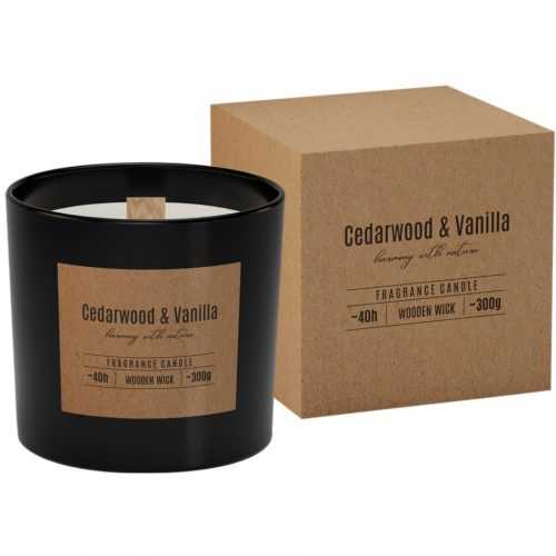 Vonná svíčka ve skle s dřevěným knotem Cedarwood & Vanilla 300g