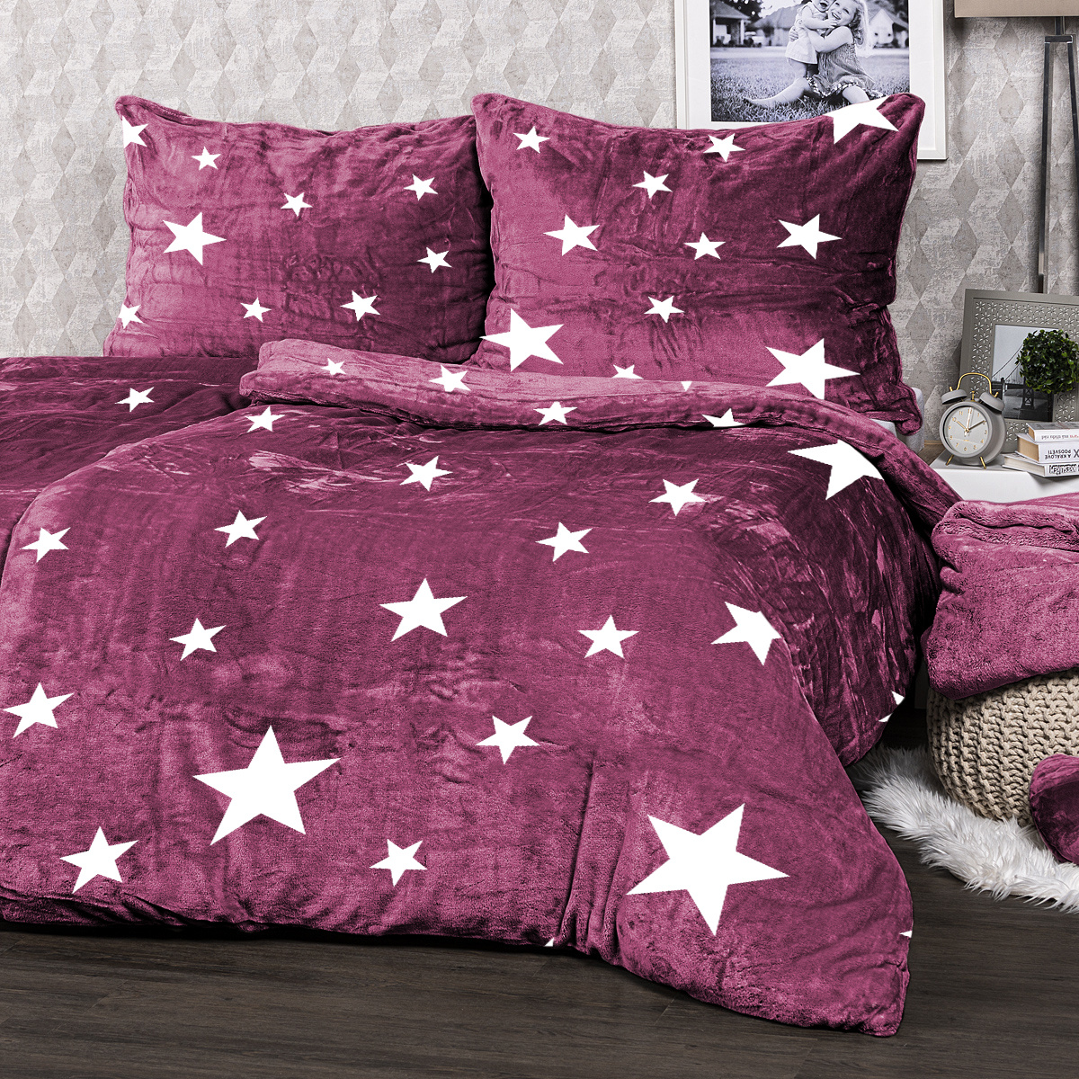 4Home Povlečení mikroflanel Stars violet