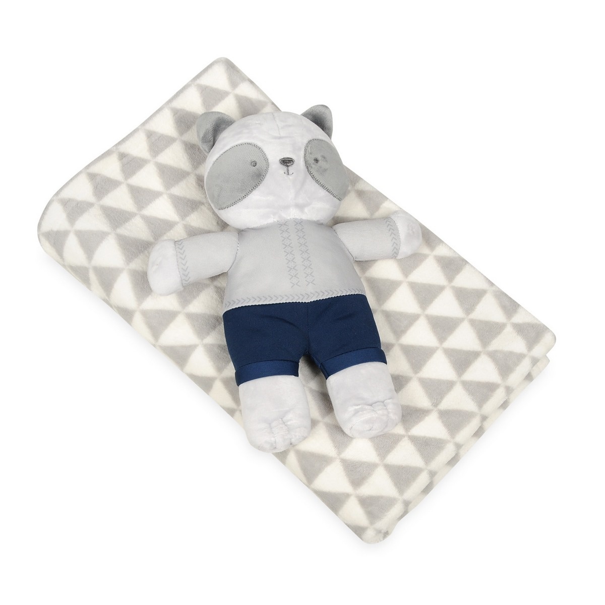 Babymatex Dětská deka šedá s plyšákem medvídek