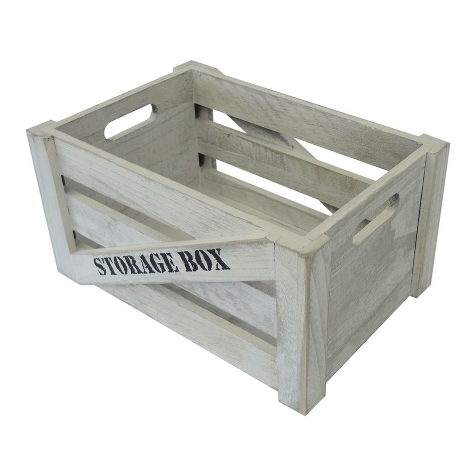 Dřevěná úložná krabice Storage box šedá