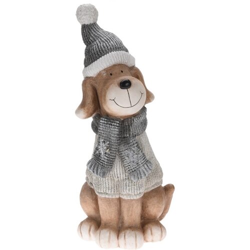 Keramická LED dekorace Dog with scarf