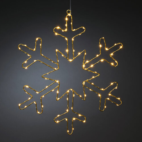 Vánoční LED dekorace Sněhová vločka zlatá