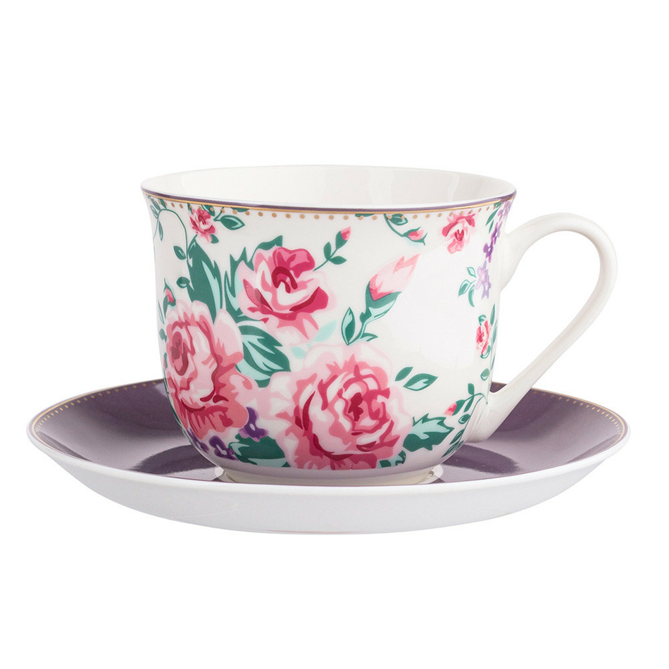 Altom Porcelánový jumbo šálek s podšálkem Charlotta