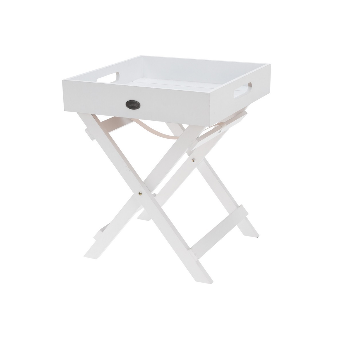 Dekorační skládací stolek s podnosem Living bílá