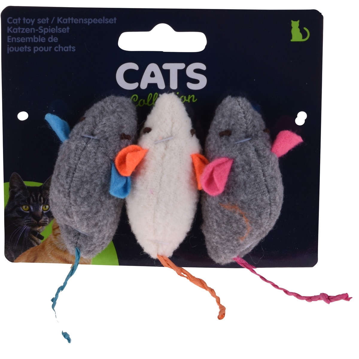Hrací myšky pro kočky s šantou kočičí