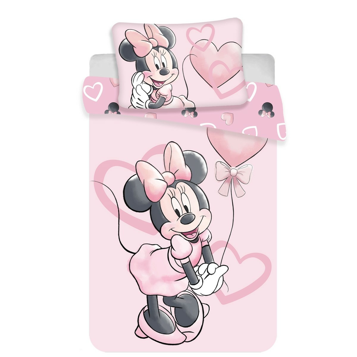 Jerry Fabrics Dětské bavlněné povlečení do postýlky Minnie pink heart 02 baby