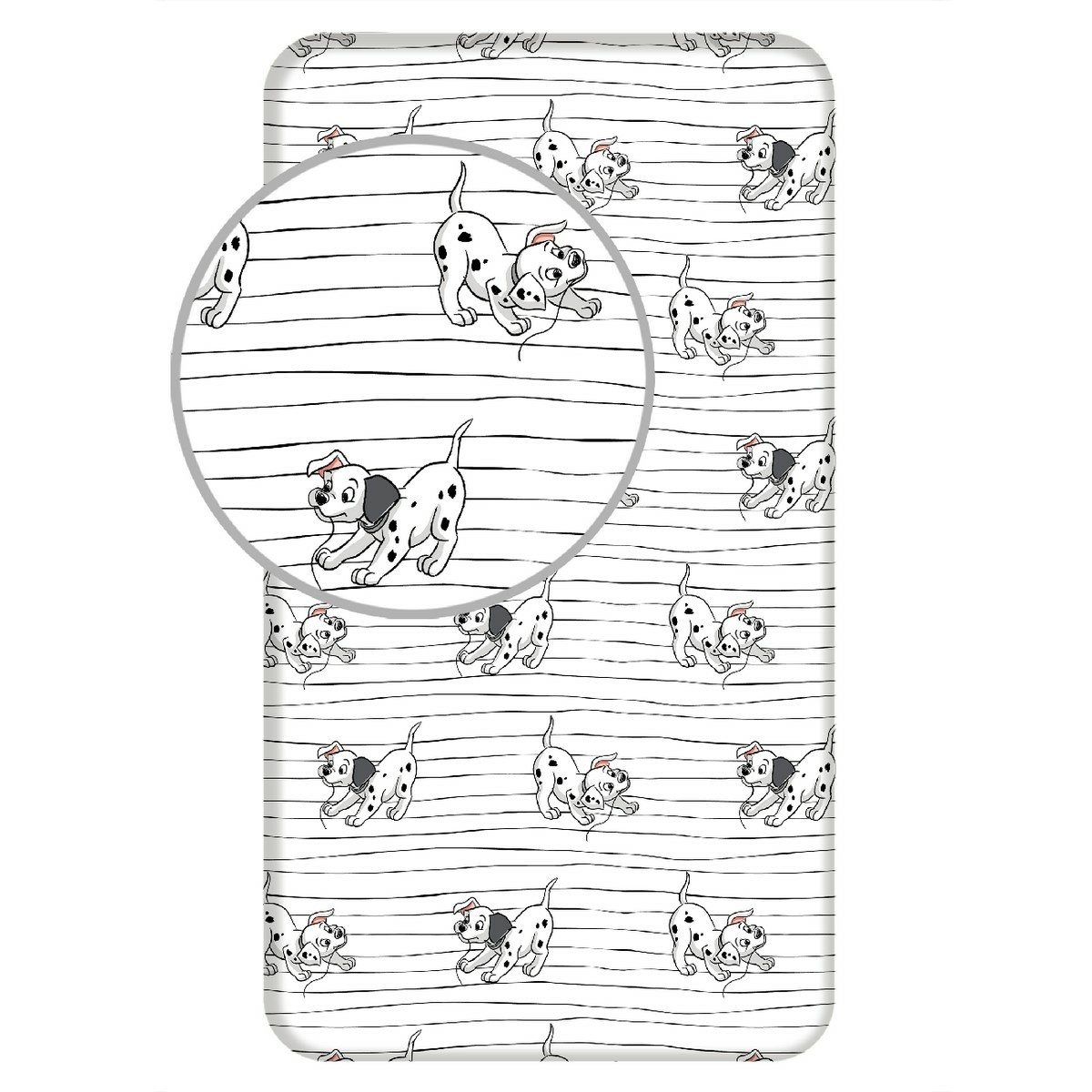 Jerry Fabrics Dětské bavlněné prostěradlo 101 Dalmatians Lucky stripe