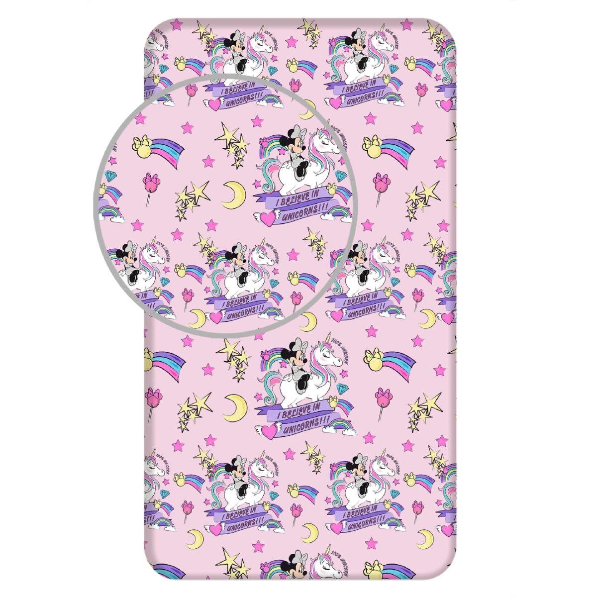 Jerry Fabrics Dětské bavlněné prostěradlo Minnie Unicorn 02