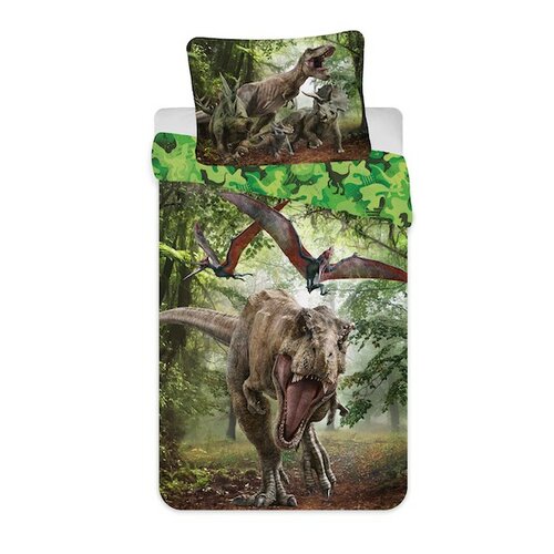 Jerry Fabrics Dětské povlečení Jurský svět green micro