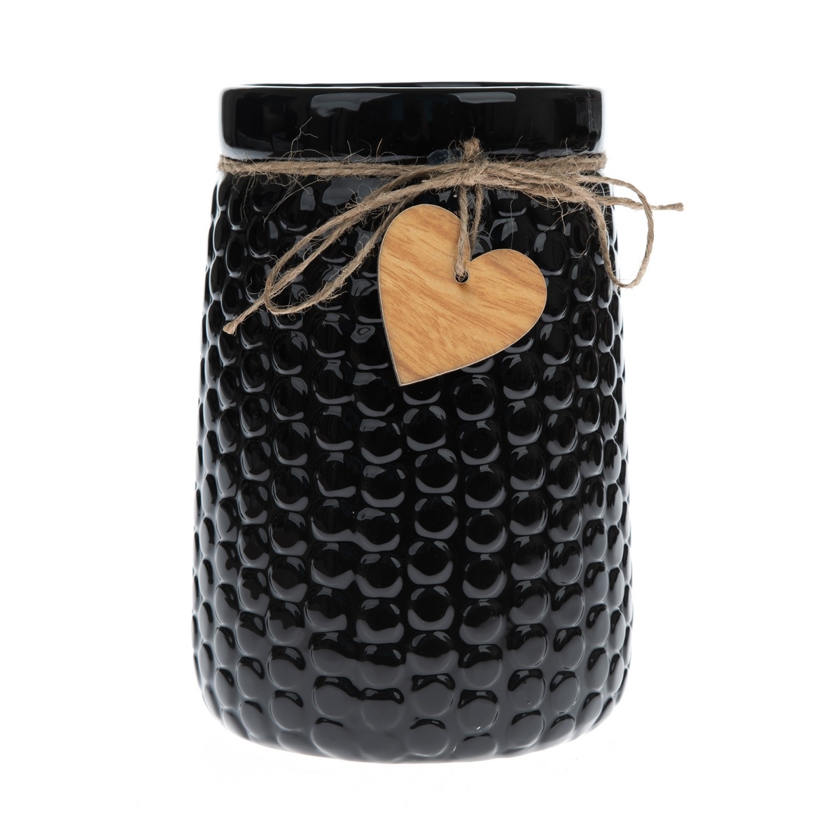 Keramická váza Wood heart černá