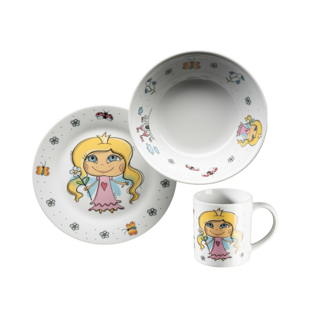 Mäser 3dílná dětská jídelní sada Princezna
