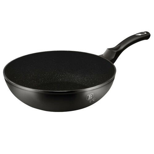 Pánev WOK s mramorovým povrchem 28 cm Black Silver Collection