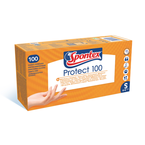 Spontex Protect jednorázové vinylové rukavice vel. S