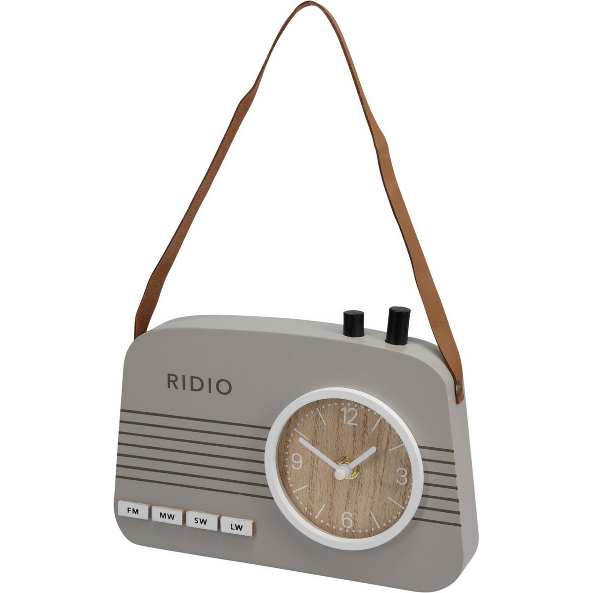 Stolni hodiny Old radio šedá