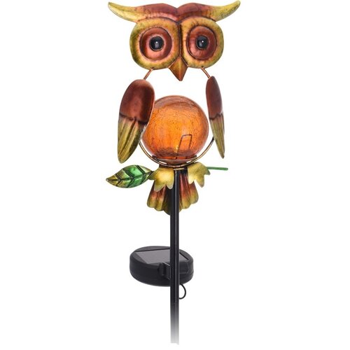Solární lampa Owl červená