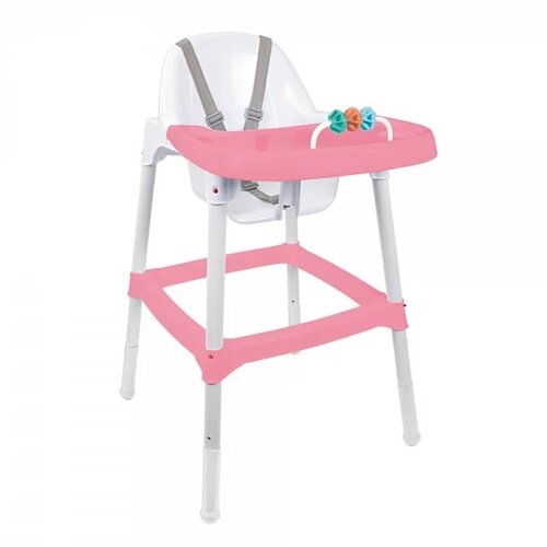 Dolu Jídelní židlička s chrastítkem růžová