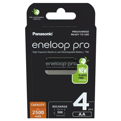 Panasonic Sada nabíjecích baterií BK-3HCDE/4BE  2500mAh Ni-MH Eneloop PRO AA