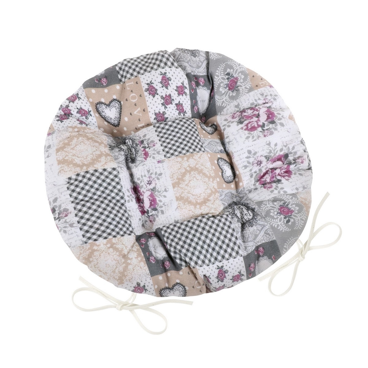 Bellatex Sedák DITA kulatý prošívaný Patchwork love