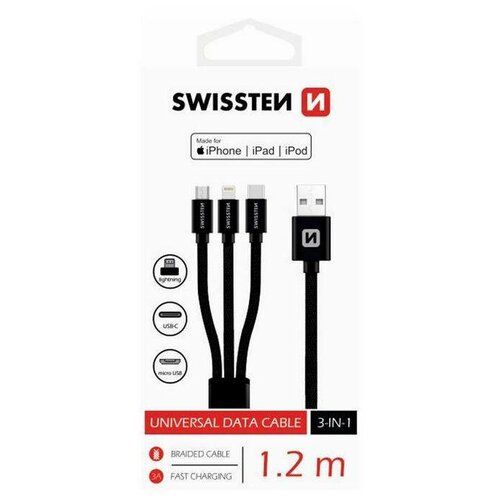 SWISSTEN Univerzální kabel USB 3v1