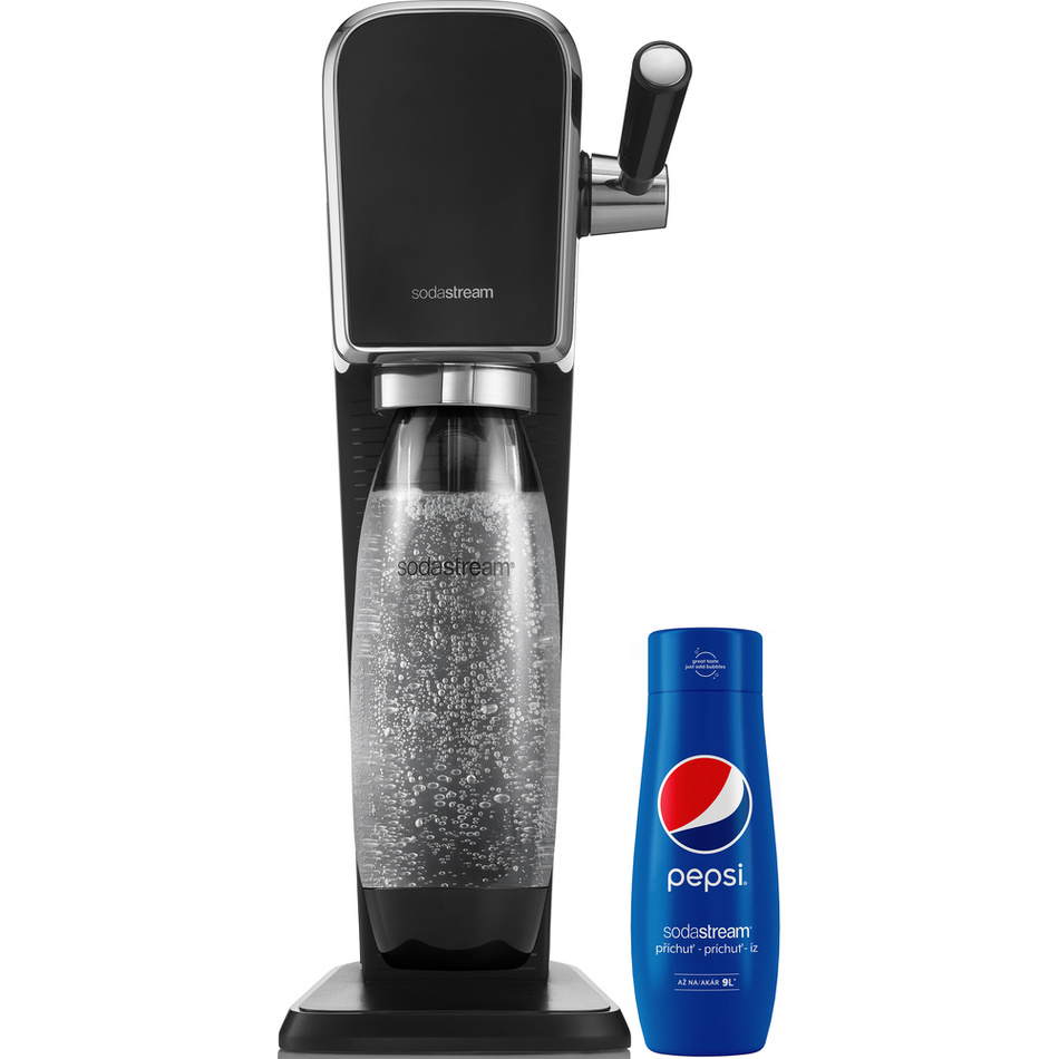 SodaStream Duo Black výrobník perlivé vody se sirupem PEPSI 440 ml zdarma