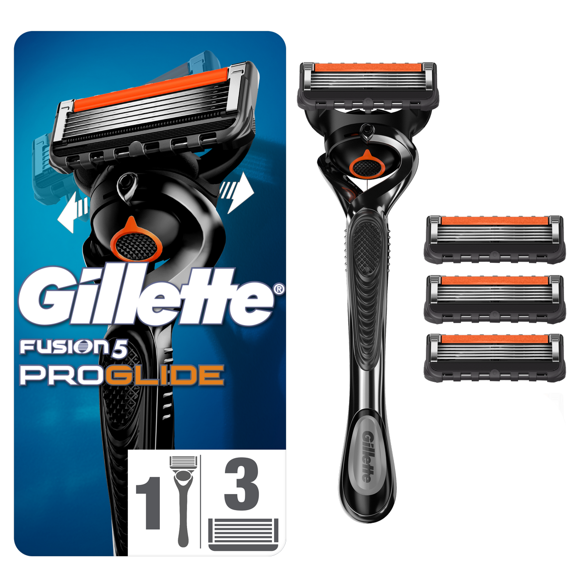 Gillette Pánský holicí strojek ProGlide + 4 ks hlavice