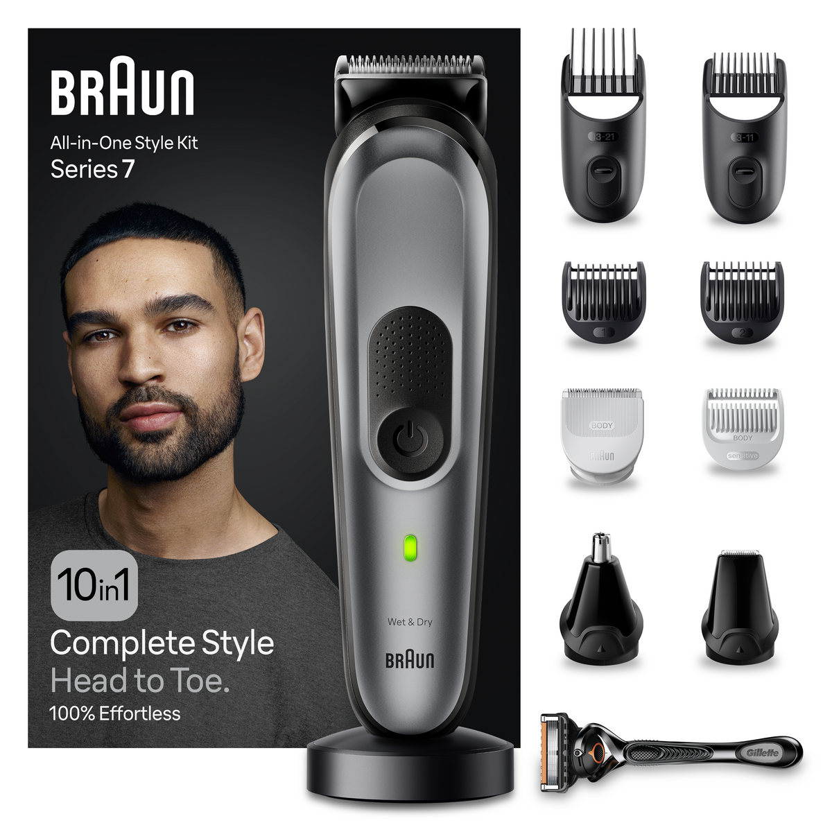 Braun AIO 7420 Grey pánská sada na styling