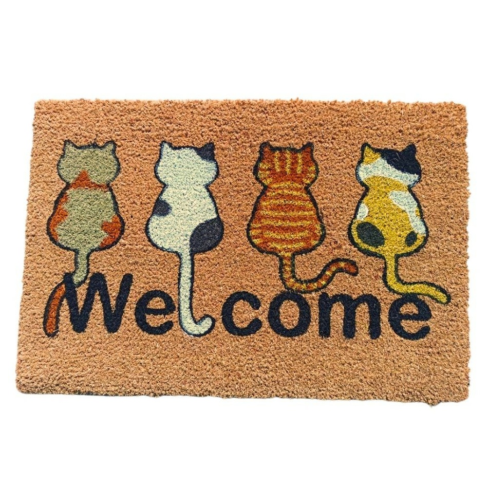 Home Elements Kokosová rohožka Welcome Kočky