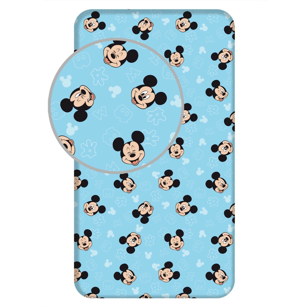 Jerry Fabrics Plátěné prostěradlo s gumou Mickey Blue 02