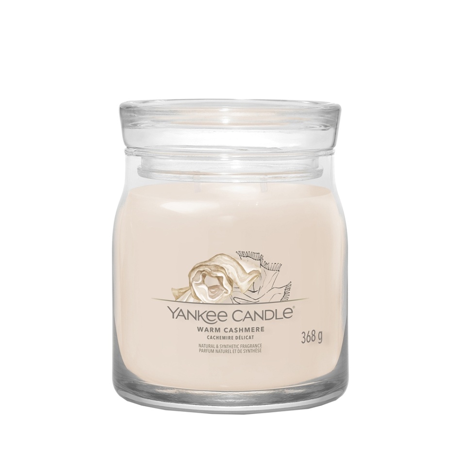 Yankee Candle vonná svíčka Signature ve skle střední Warm Cashmere