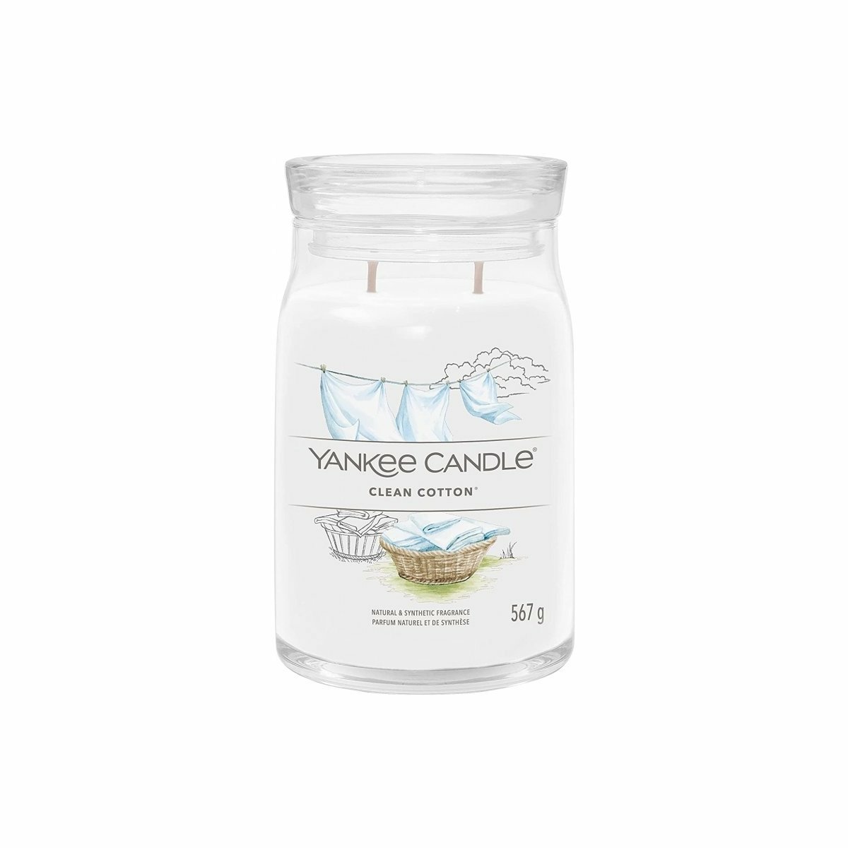 Yankee Candle vonná svíčka Signature ve skle velká Clean Cotton