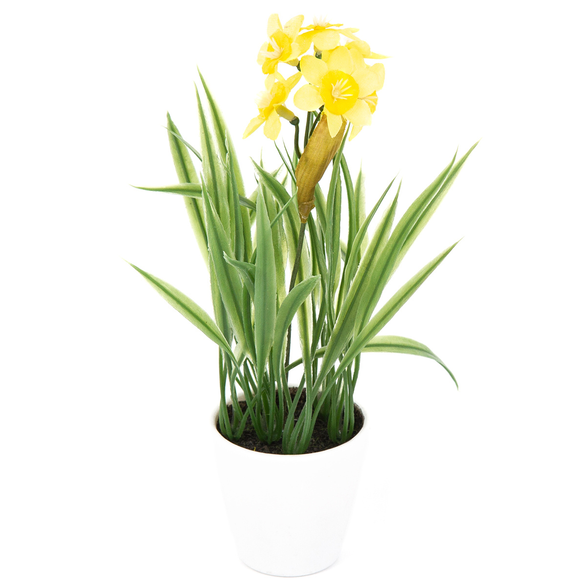 Umělá květina Narcis v květináči žlutá