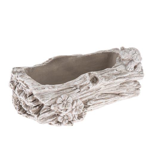 Betonový obal na truhlík Kmen s květinami šedá