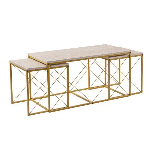 Konferenční stolek Defne Gold Travertine