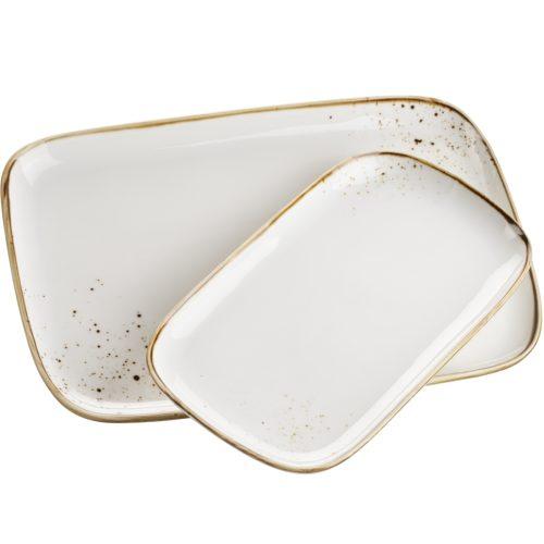 Mäser 2dílná sada táců Pintar White hnědé tečky